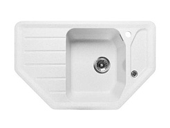 Granfest Мойка кухонная Corner GF-C800E Белый угловая – фотография-1